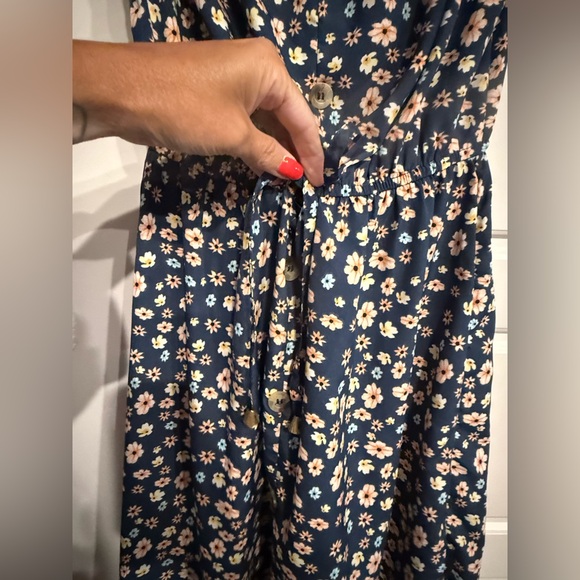 Indulge Navy Floral Midi Dress - Picture 5 of 10